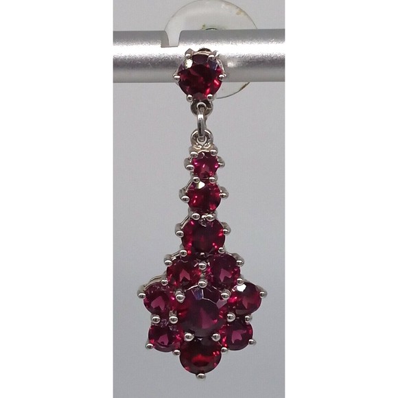 Pink Gemstone Chuck Clemency Earrings STS 925 Sterling Silver Dangle Sparkly! - Picture 8 of 12